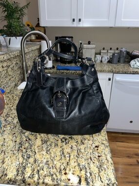 Sold EUC Authentic Vintage Coach Lynn Soho Black Leather Hobo Shoulder Bag